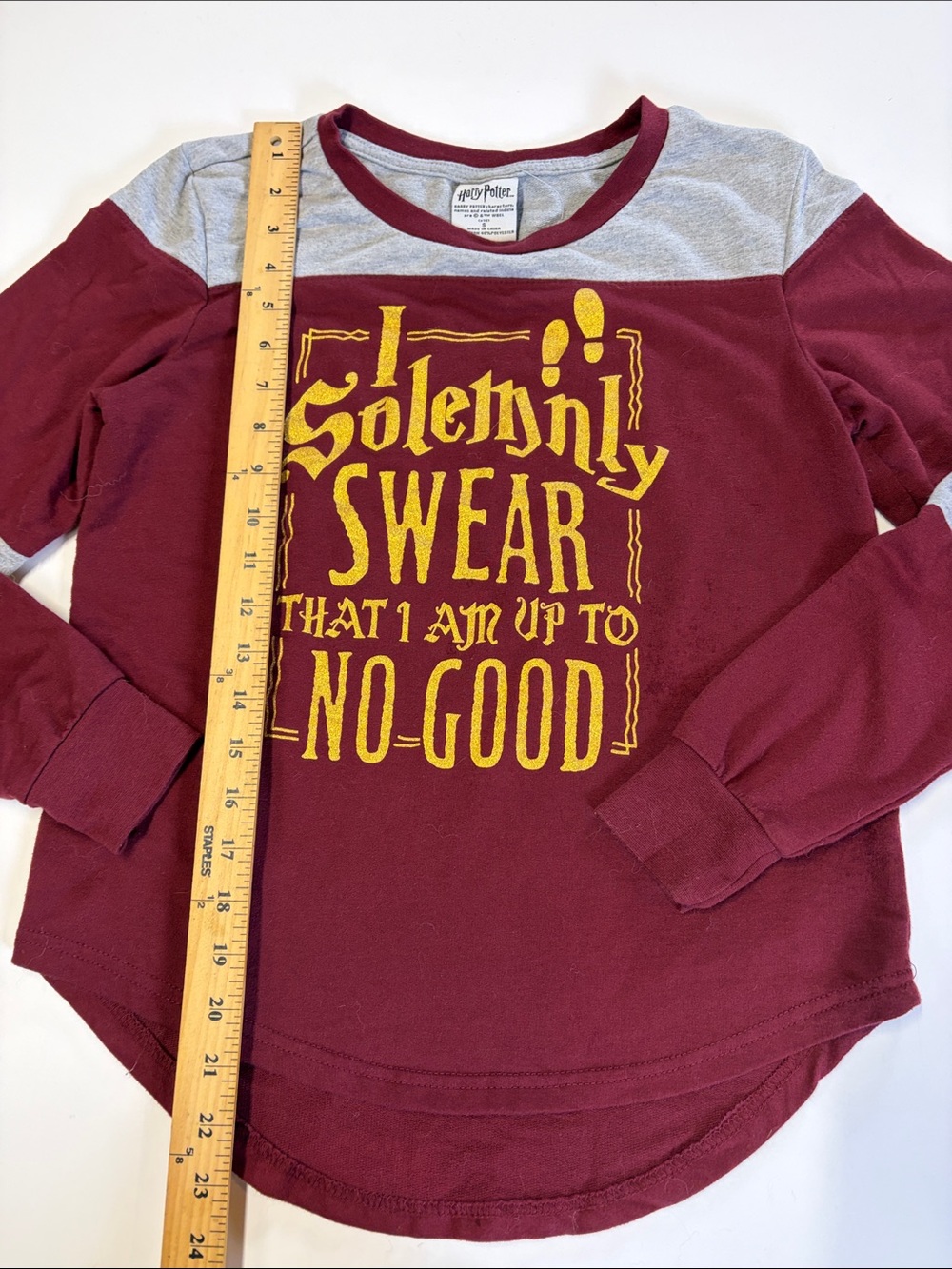 Harry Potter I Solemnly Swear Graphic Sweatshirt Burgundy Size Small - Picture 3 of 5
